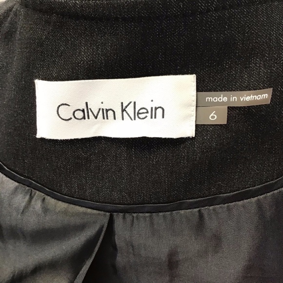 Calvin Klein Zipper Blazer Jacket Black Silver 6 - Picture 7 of 8